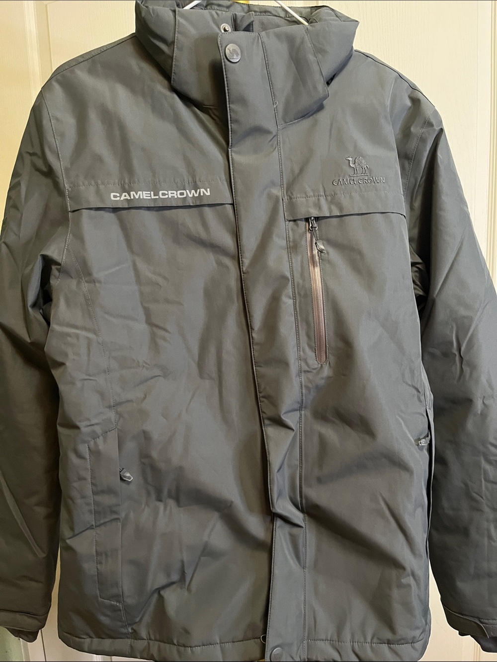 NWT Camelcrown Men's Gray Waterproof Winter Jacket w/removable hood sz Small